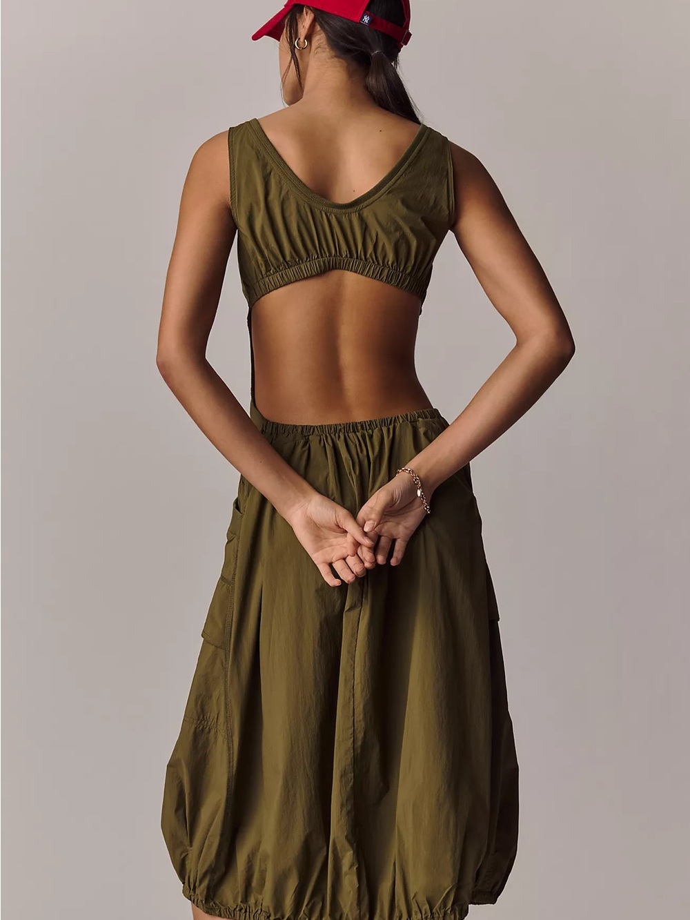 Daily Practice Fast Track Bubble Hem Midi Dress - NWT - Picture 3 of 6